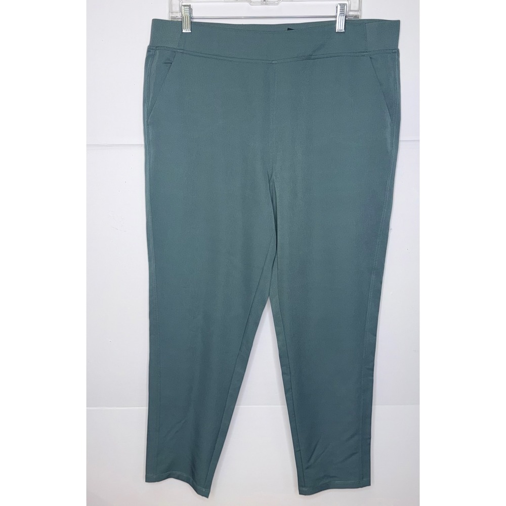 32 Degrees Cool Tapered Pants‎ Womens L Teal Green Pull On Athleisure Minimalist